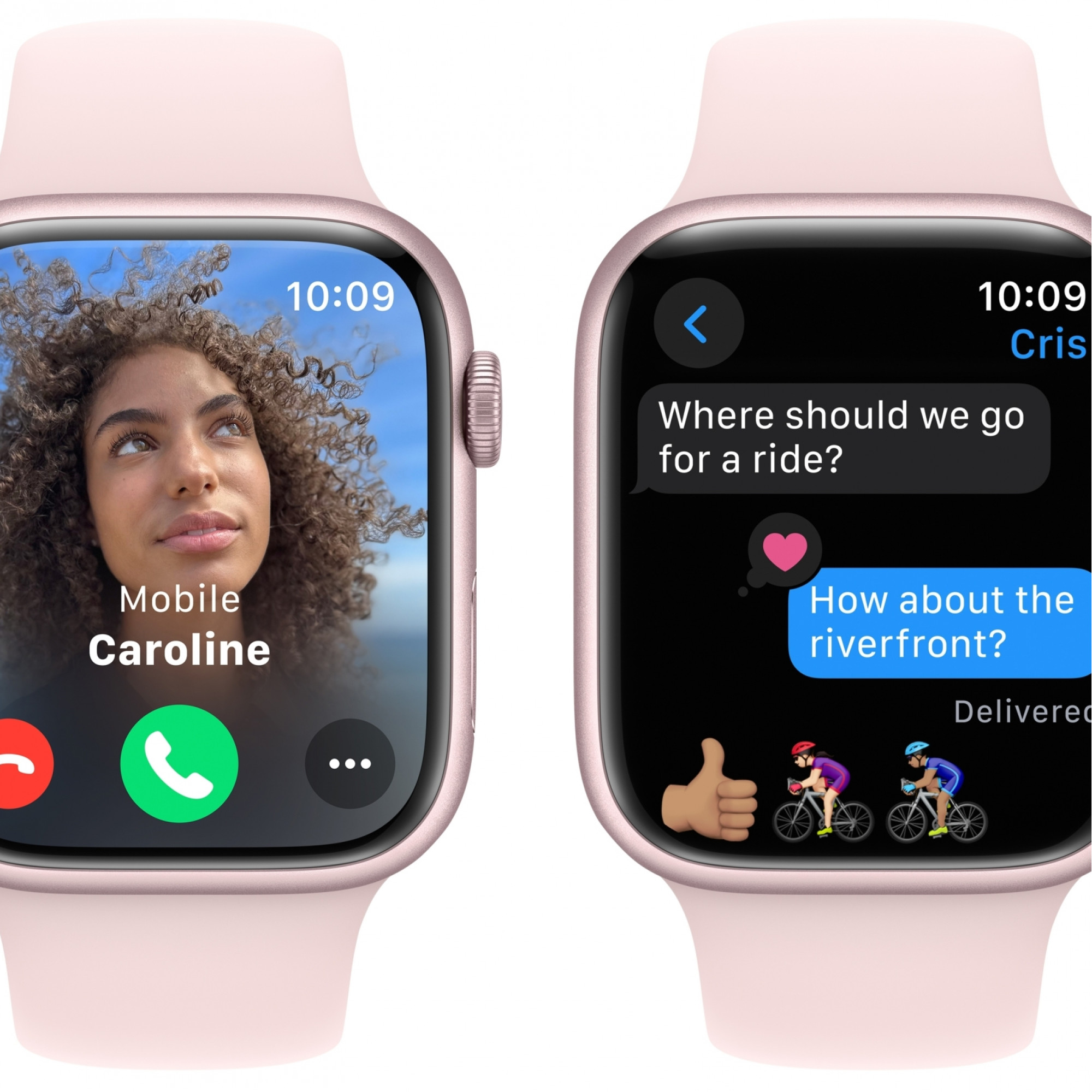 Apple Watch Series 9 GPS 41mm Pink Aluminum Case w. Light Pink Sport Band - M/L (MR943)